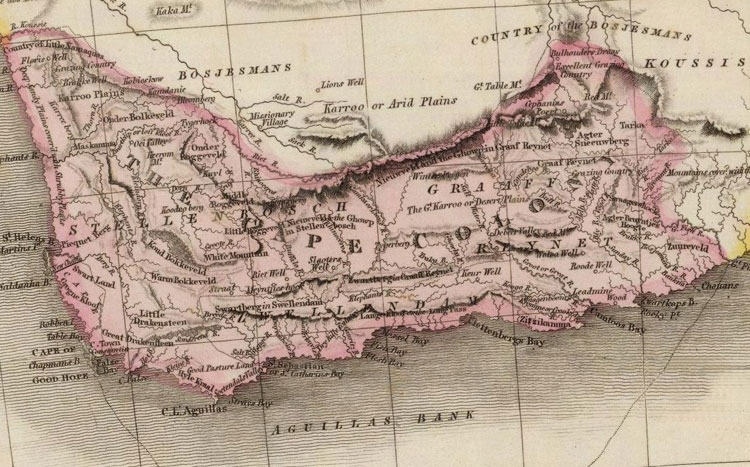 De kaapkolonie in 1809. © John Pinkerton (1758–1826)
